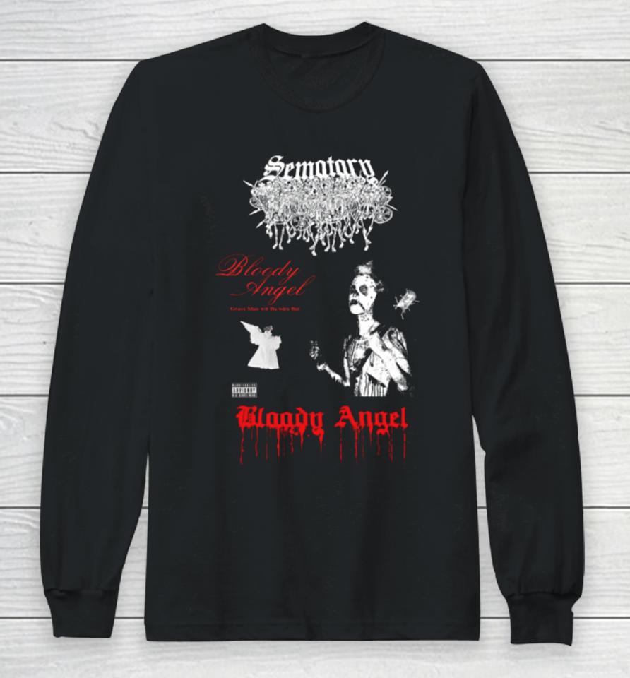 Haunted Mound Merch Sematary Bloody Angel Wire Bat Long Sleeve T-Shirt