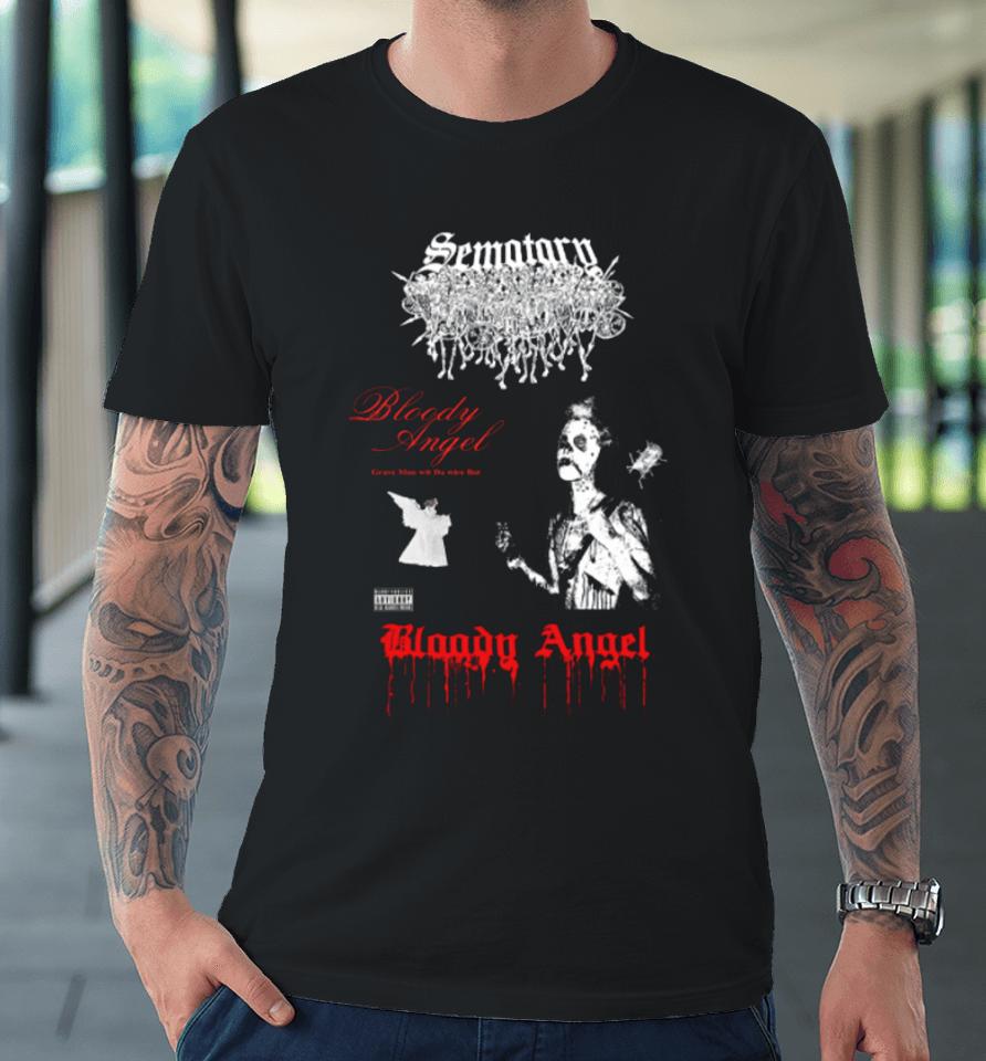 Haunted Mound Merch Sematary Bloody Angel Wire Bat Premium T-Shirt