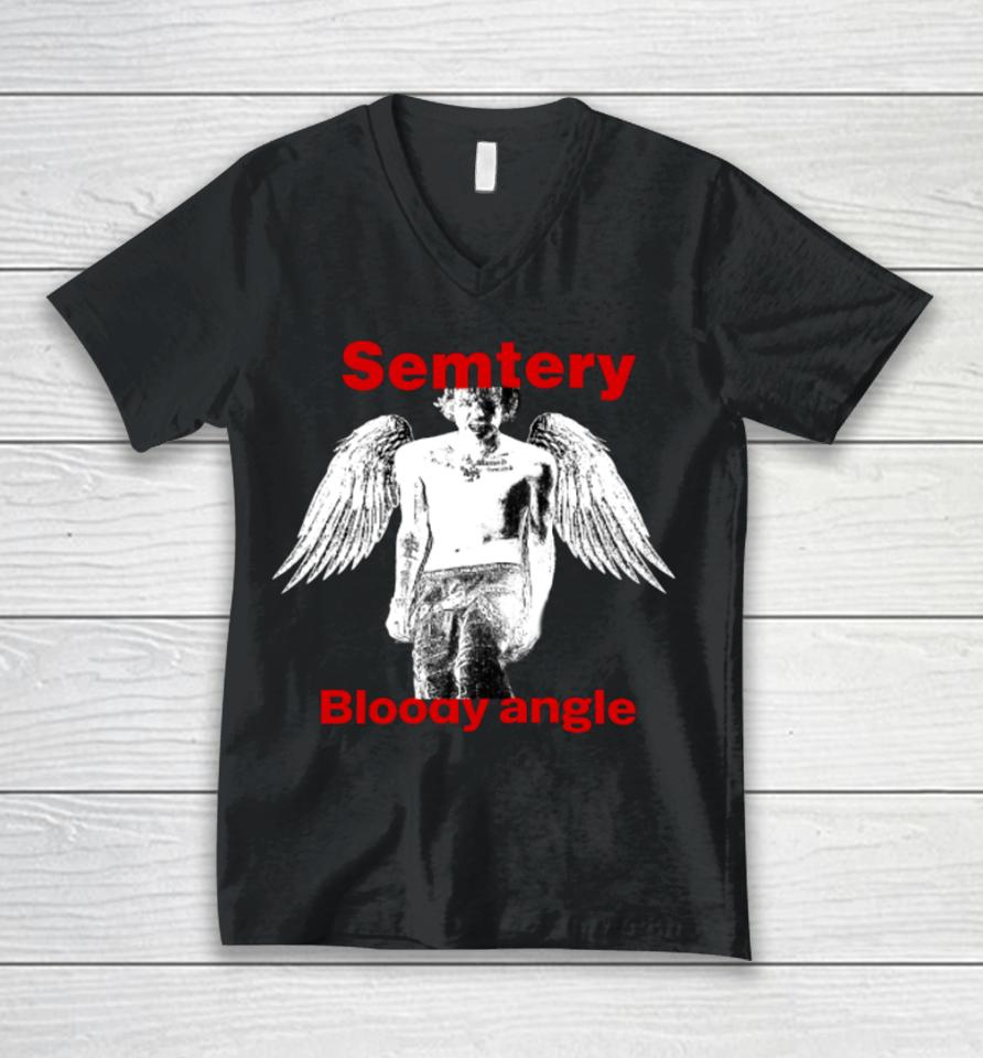 Haunted Mound Sematary Bloody Angel Unisex V-Neck T-Shirt