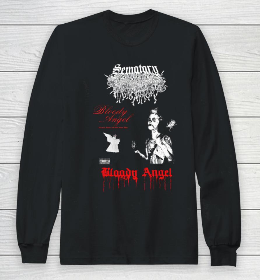 Haunted Mound Sematary Bloody Angel Wire Bat Long Sleeve T-Shirt
