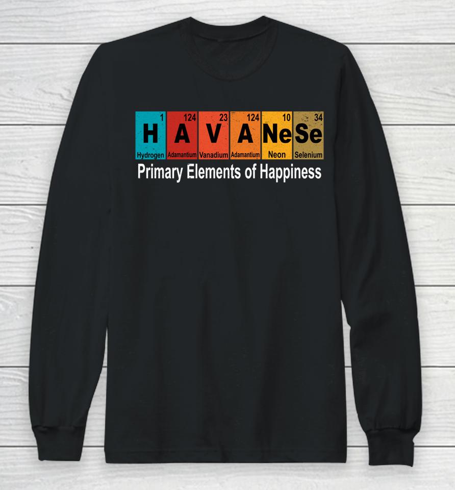 Havanese Dog Periodic Table Vintage Long Sleeve T-Shirt