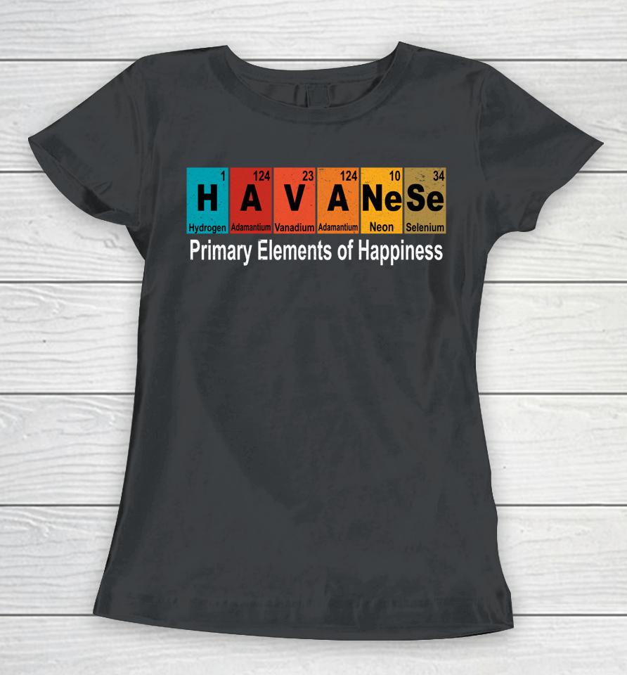 Havanese Dog Periodic Table Vintage Women T-Shirt