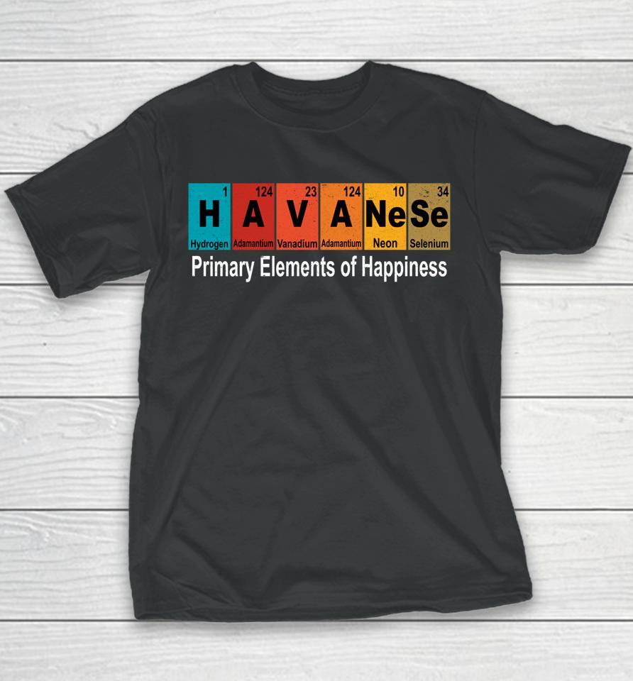 Havanese Dog Periodic Table Vintage Youth T-Shirt