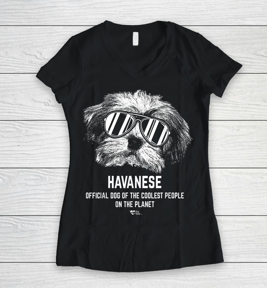Havanese Official Dog Of The Coolest Pup Lovers Women V-Neck T-Shirt