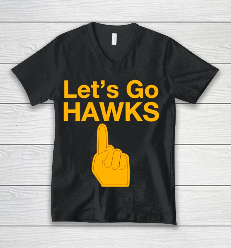 Hawkeyes Ncaa Top Let’s Go Iowa Unisex V-Neck T-Shirt
