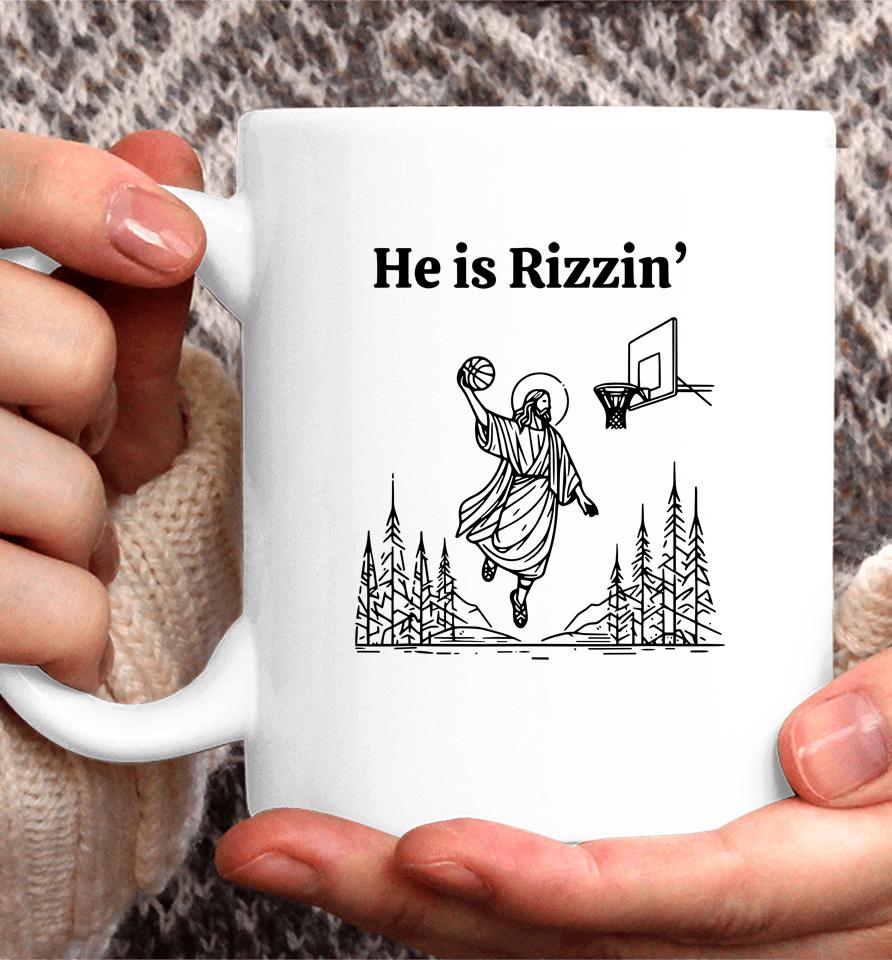 He Is Risen Shirt Funny Easter Jesus Playing Basketball Coffee Mug