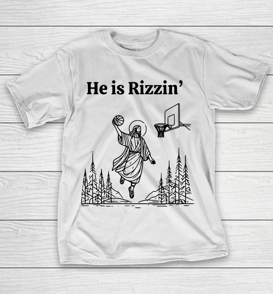He Is Risen Shirt Funny Easter Jesus Playing Basketball T-Shirt