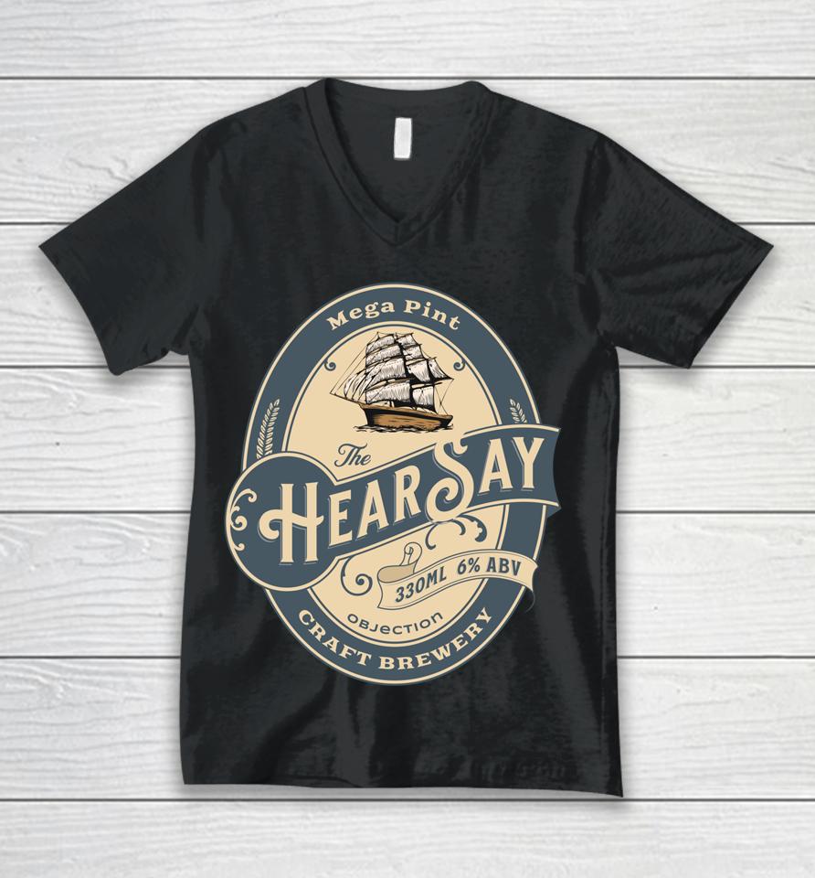 Hearsay Mega Pint Brewing Objection Unisex V-Neck T-Shirt