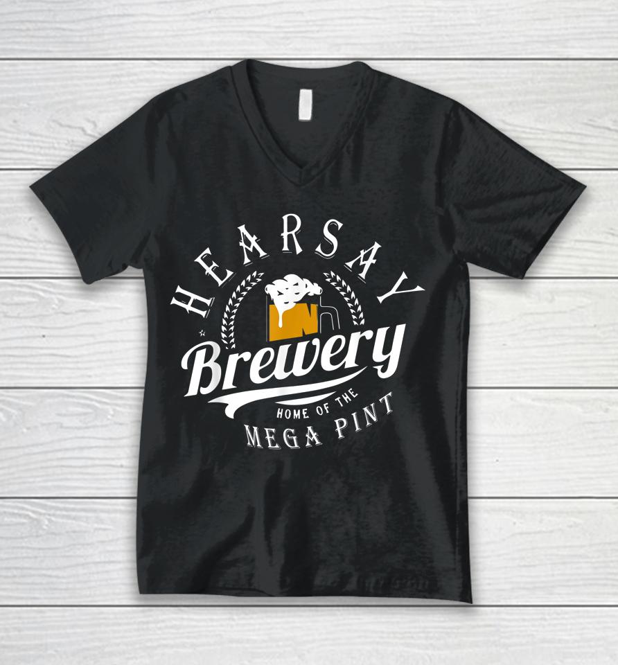 Hearsay Mega Pint Brewing Unisex V-Neck T-Shirt