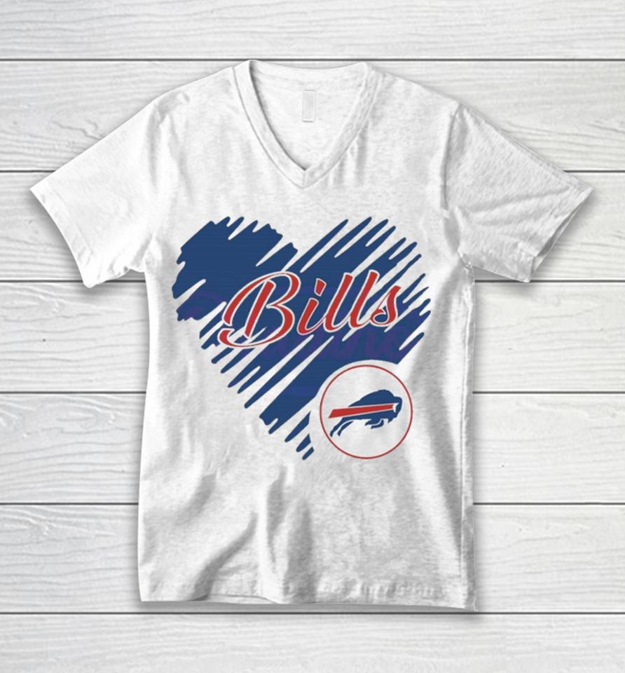 Heart Buffalo Bills Nfl Team Logo Unisex V-Neck T-Shirt