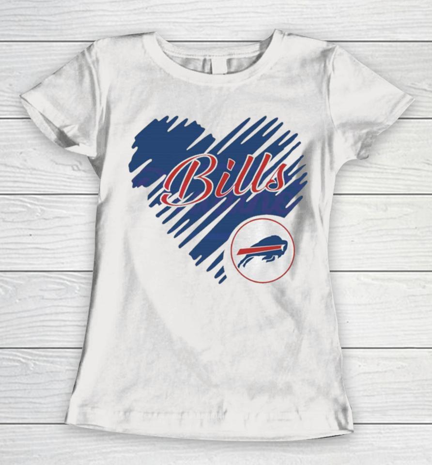 Heart Buffalo Bills Nfl Team Logo Women T-Shirt