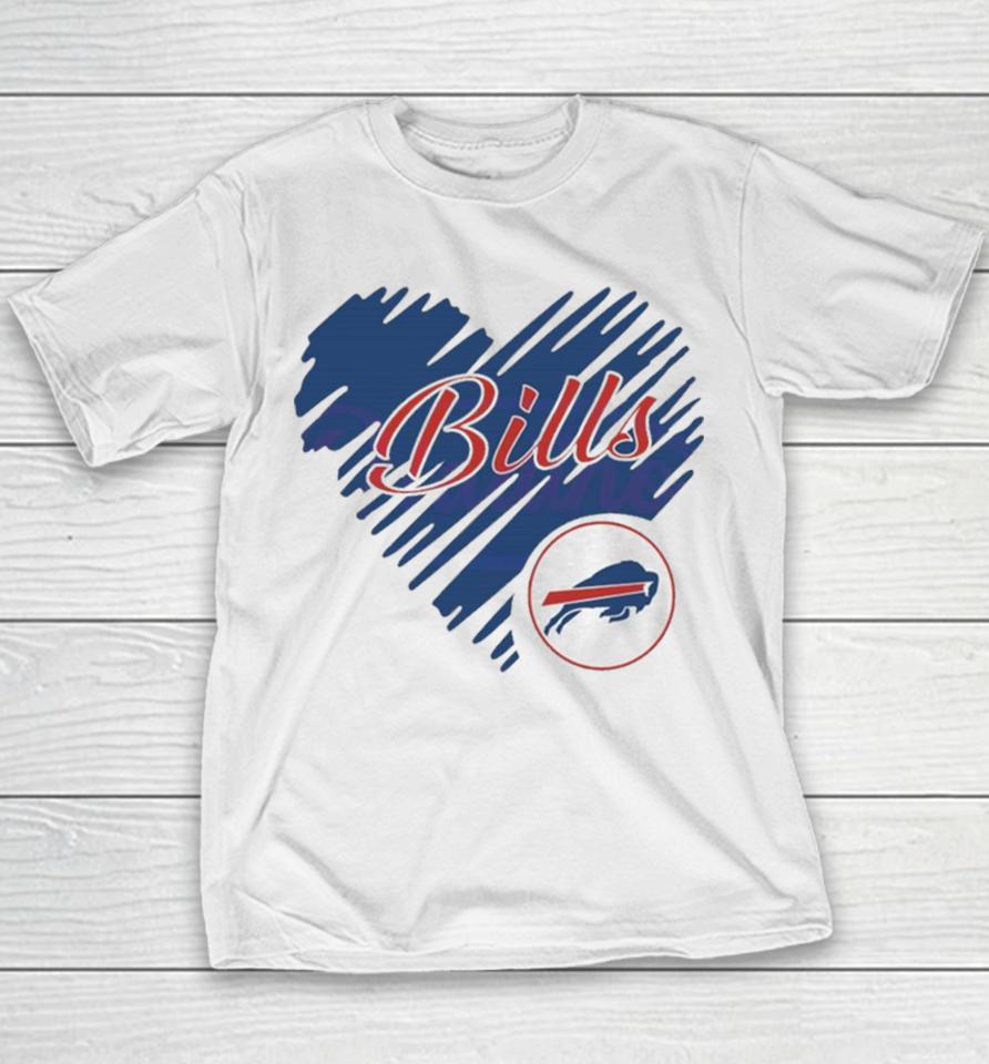 Heart Buffalo Bills Nfl Team Logo Youth T-Shirt