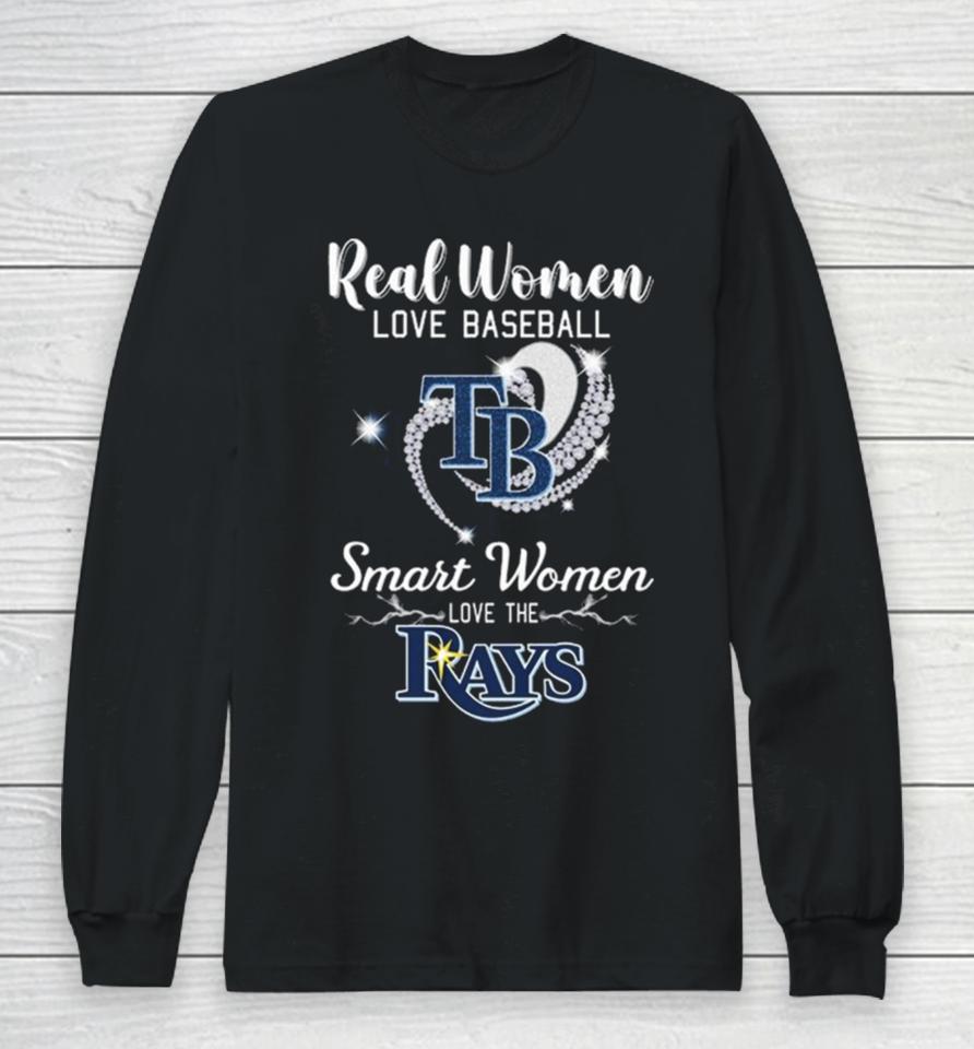 Heart Diamond Real Women Love Baseball Smart Women Love The Tampa Bay Rays 2023 T Long Sleeve T-Shirt