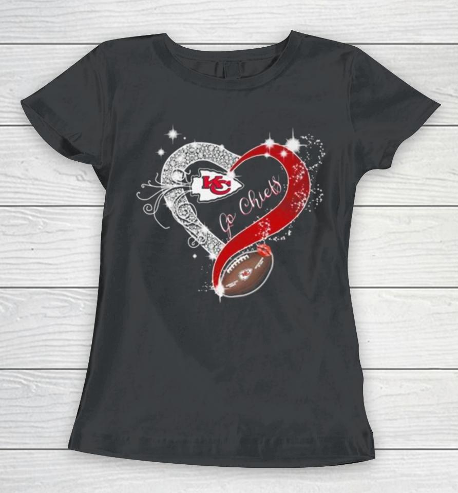 Heart Kansas City Chiefs 2024 Super Bowl Champions Go Chiefs Women T-Shirt