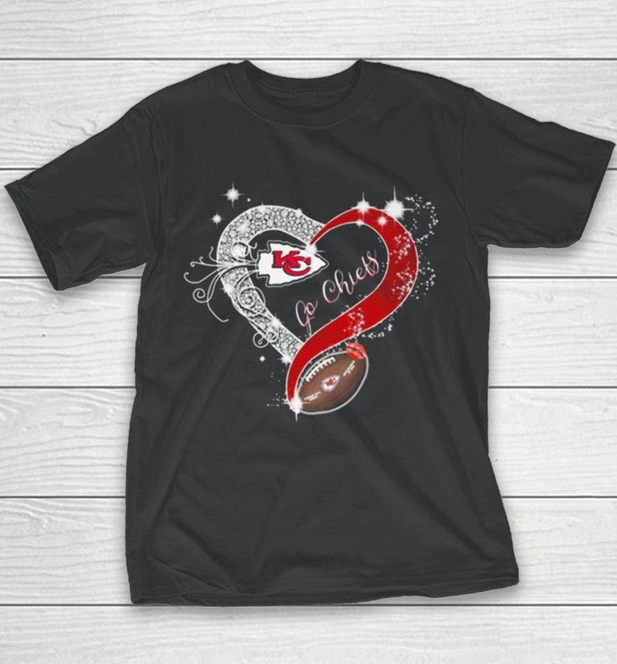 Heart Kansas City Chiefs 2024 Super Bowl Champions Go Chiefs Youth T-Shirt