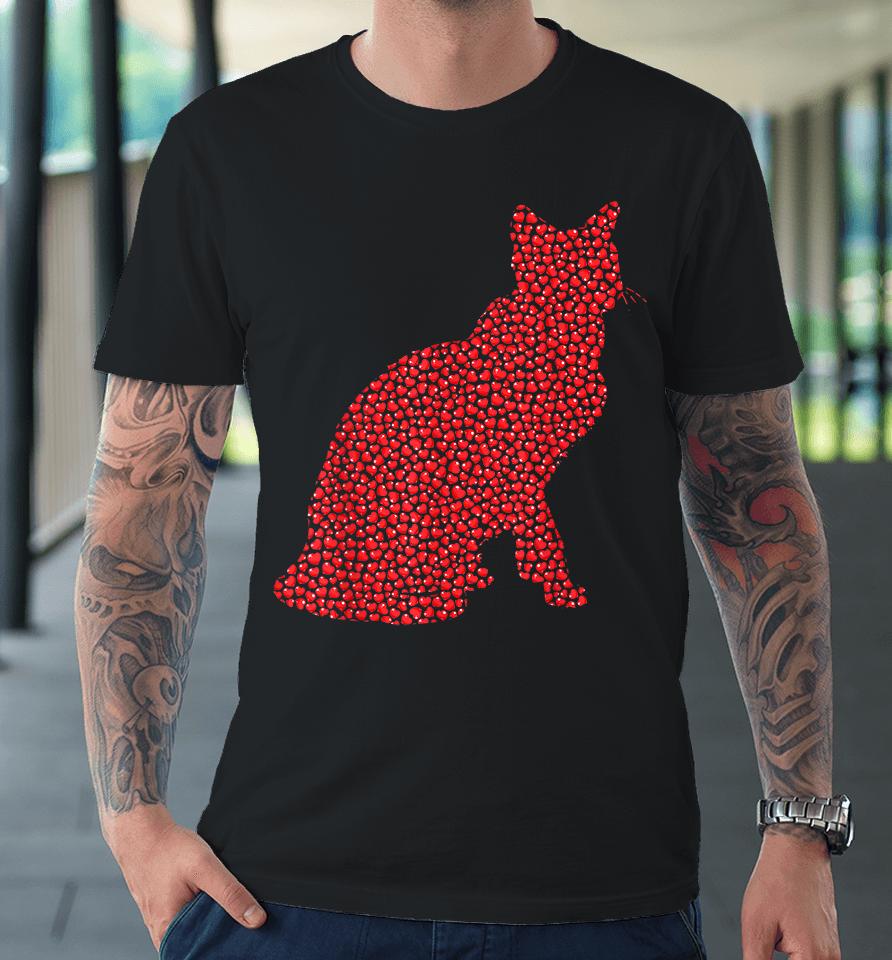 Heart Shape Siamese Cat Valentine's Day Premium T-Shirt