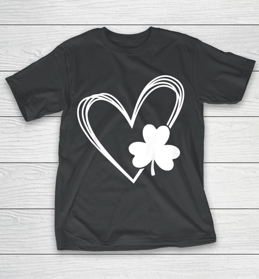 Heart St Patricks Day Shamrock Irish Kids Gift T-Shirt