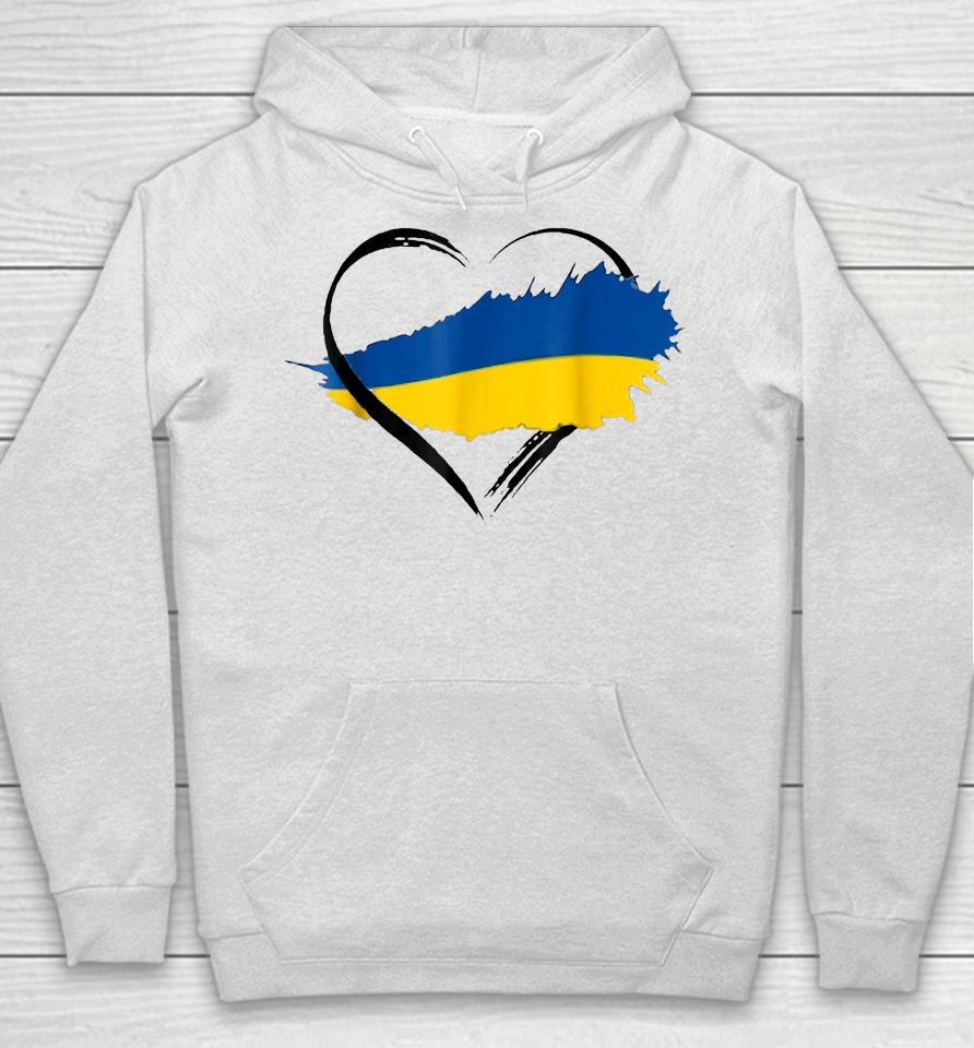 Heart Ukraine I Stand With Ukraine Ukrainian Flag Hoodie