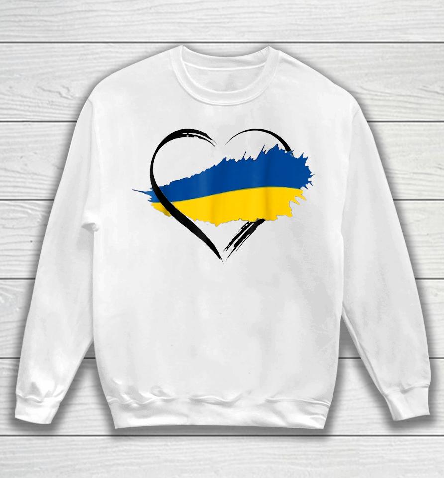 Heart Ukraine I Stand With Ukraine Ukrainian Flag Sweatshirt