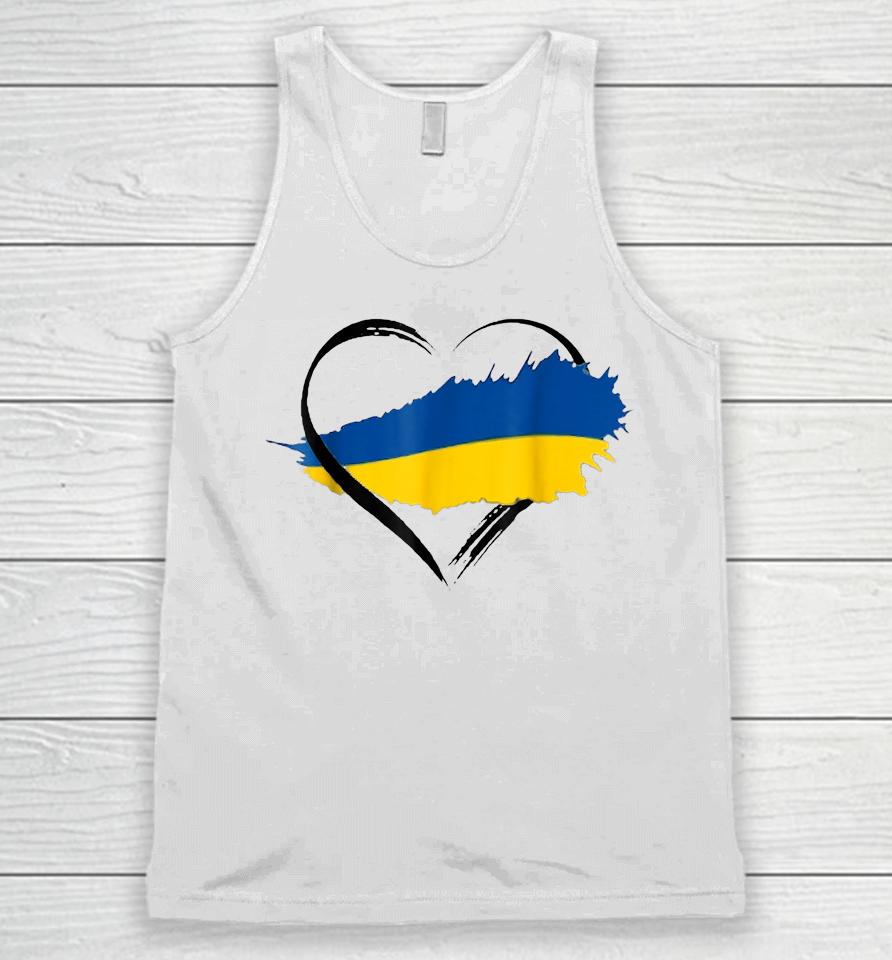 Heart Ukraine I Stand With Ukraine Ukrainian Flag Unisex Tank Top