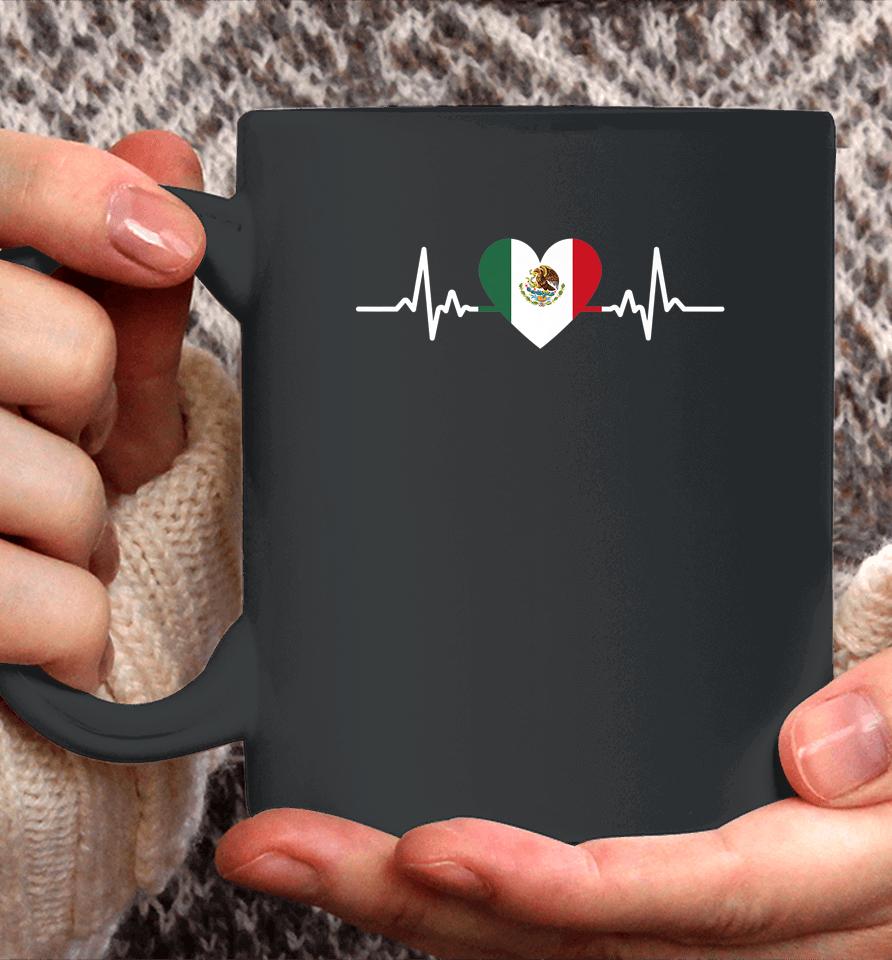 Heartbeat Mexico Flag Mexican Independence Day Proud Coffee Mug