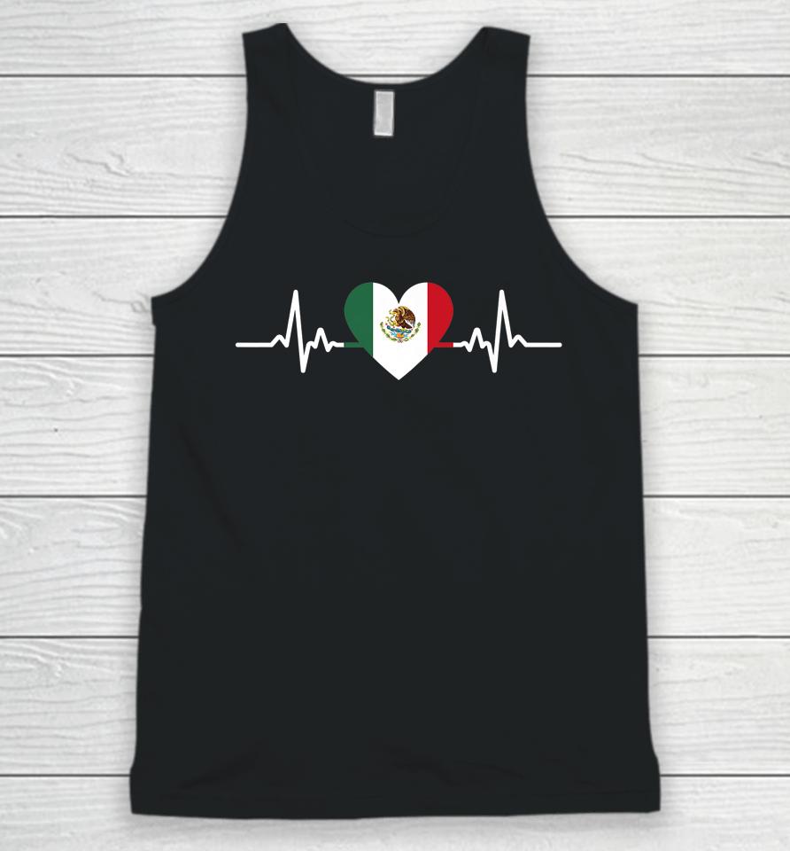 Heartbeat Mexico Flag Mexican Independence Day Proud Unisex Tank Top