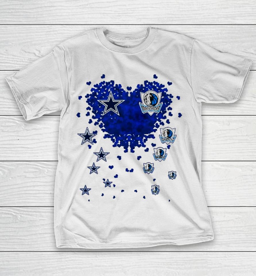 Hearts Dallas Cowboys Dallas Mavericks Love T-Shirt