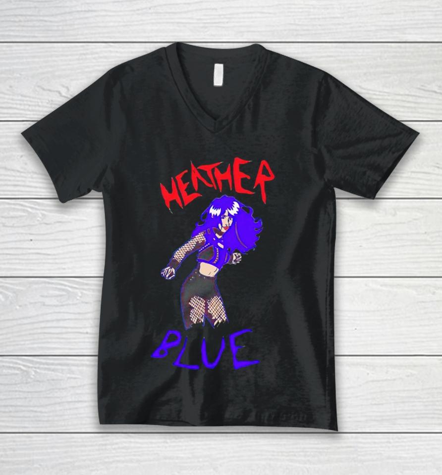 Heather Blue Comic Book Unisex V-Neck T-Shirt