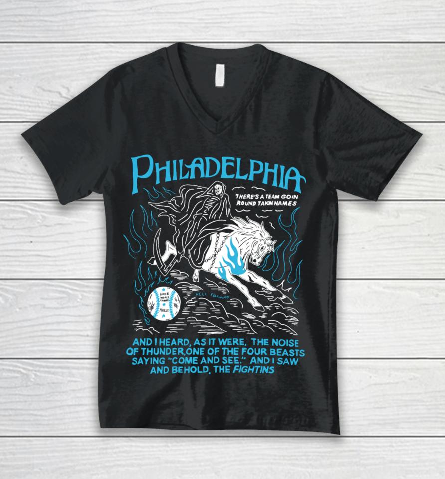 Heavyslime Shop Philadelphia Behold The Fightins Unisex V-Neck T-Shirt