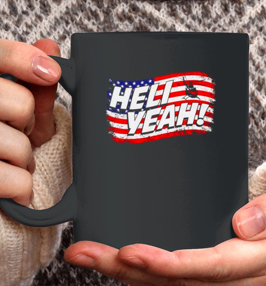 Helicopter Heli Yeah American Flag Coffee Mug
