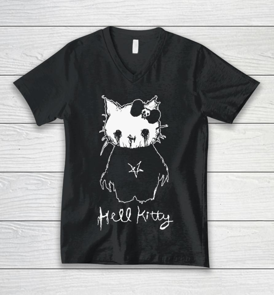 Hell Kitty Maxime Taccardi Heavy Music Artwork Unisex V-Neck T-Shirt