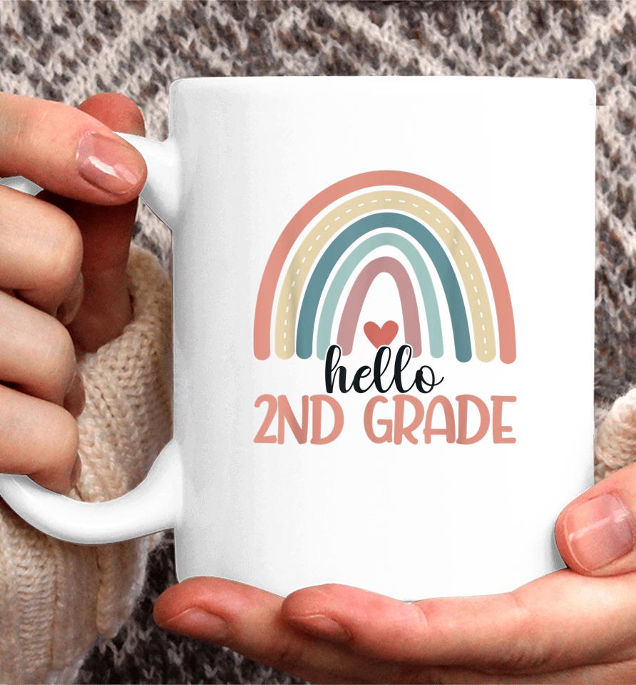 Hello 2Nd Grade Cute Second Grade Rainbow Teacher Student Coffee Mug