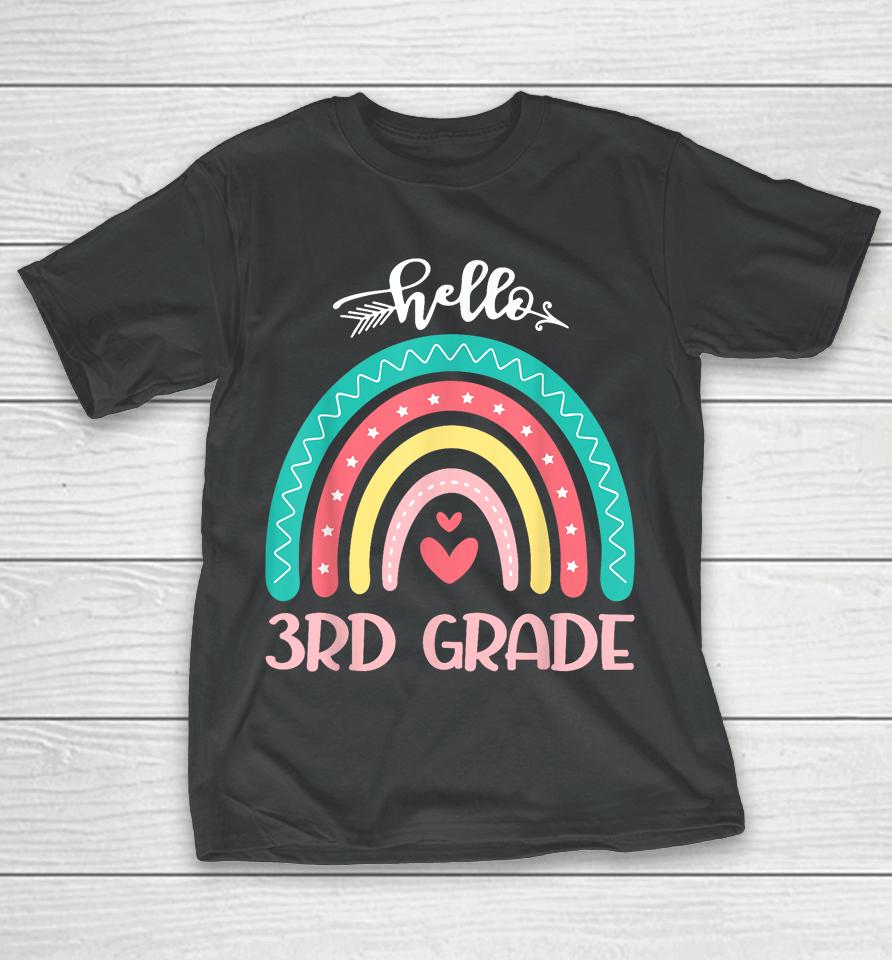 Hello 3Rd Grade Team Rainbow Back To School Teachers Student T-Shirt