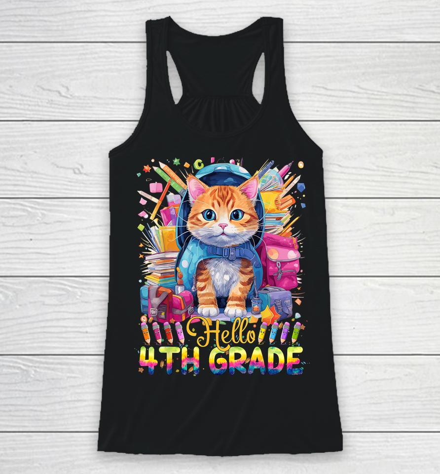 Hello 4Th Grade Back To School First Day Fourth Grade Vibes Racerback Tank