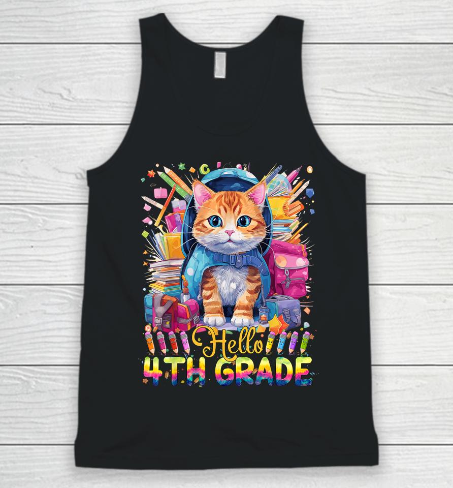 Hello 4Th Grade Back To School First Day Fourth Grade Vibes Unisex Tank Top