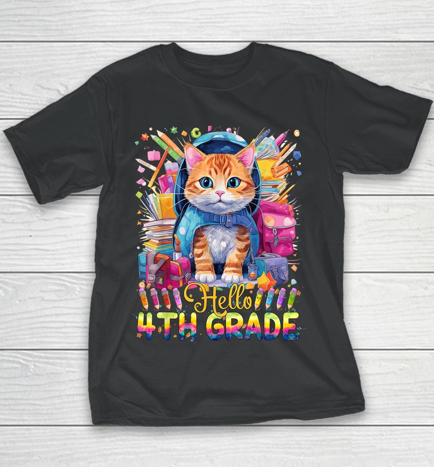 Hello 4Th Grade Back To School First Day Fourth Grade Vibes Youth T-Shirt