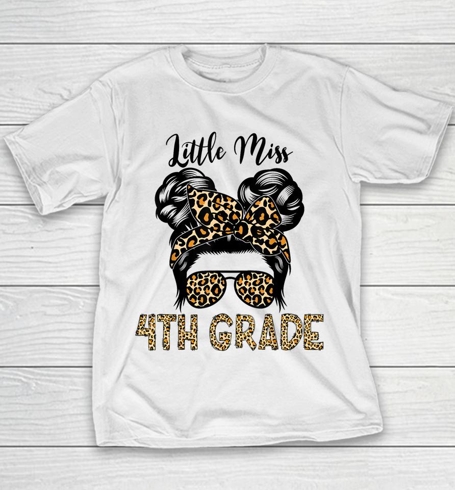 Hello 4Th Grade Messy Hair Bun Girl Back To School First Day Youth T-Shirt