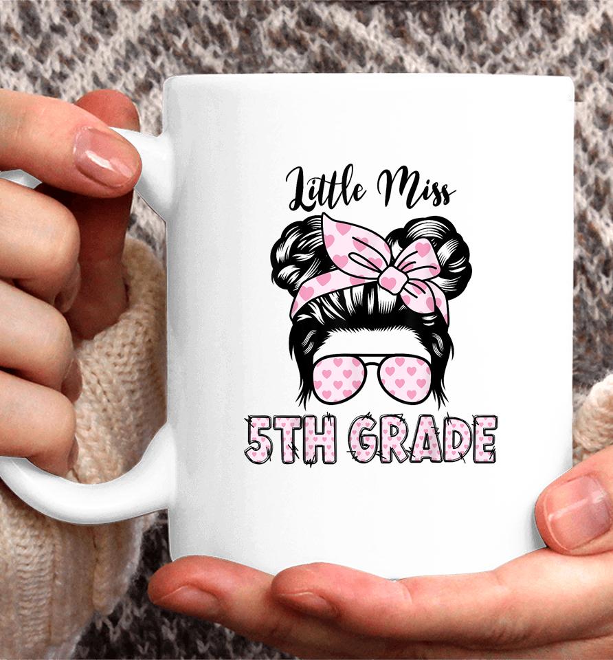 Hello 5Th Grade Messy Bun Girls Cute Heart Back To School Coffee Mug