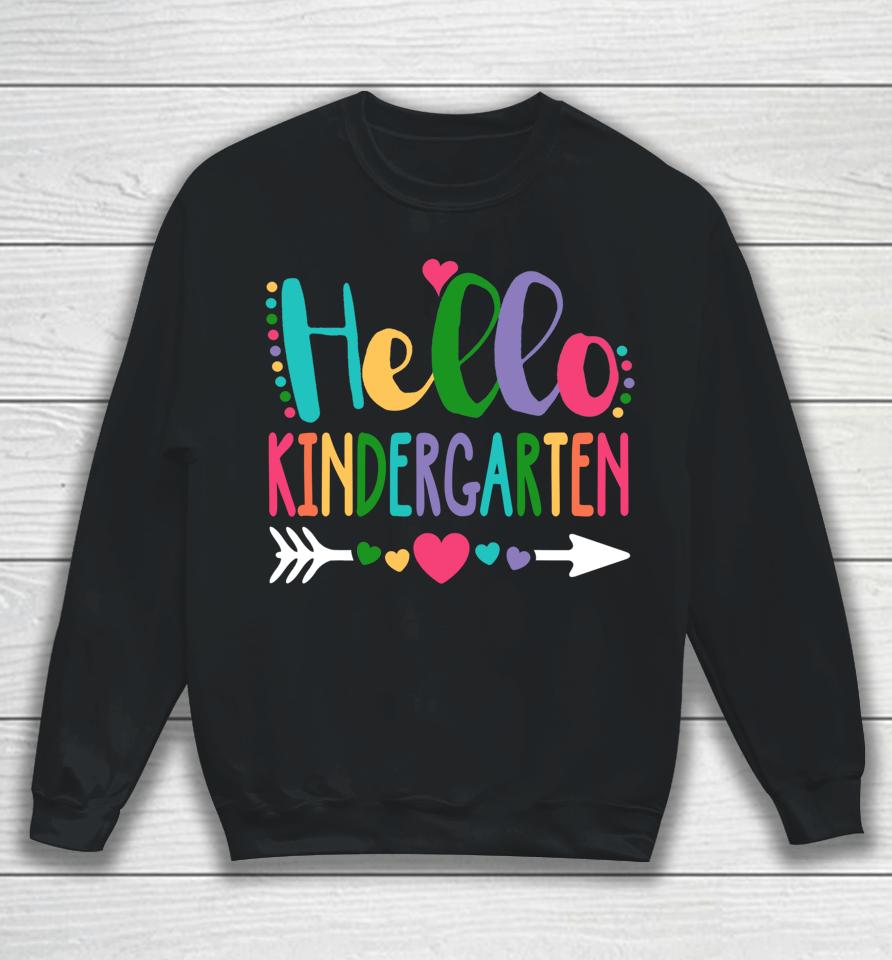Hello Kindergarten Heart Teacher Student Back To School Sweatshirt