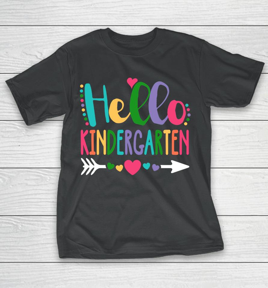 Hello Kindergarten Heart Teacher Student Back To School T-Shirt