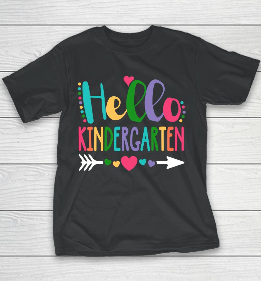 Hello Kindergarten Heart Teacher Student Back To School Youth T-Shirt