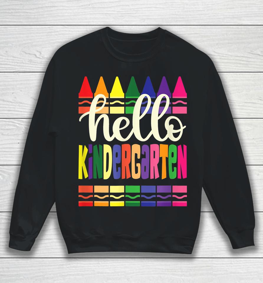Hello Kindergarten Kids Team Kinder Back To School Teacher Sweatshirt