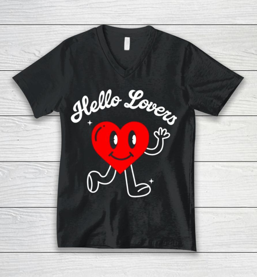 Hello Lover Heart Unisex V-Neck T-Shirt