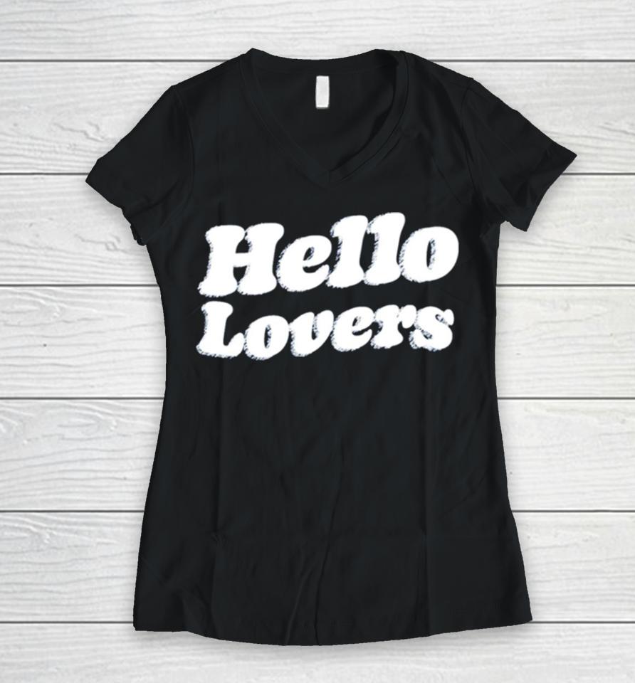 Hello Lovers Logo Women V-Neck T-Shirt