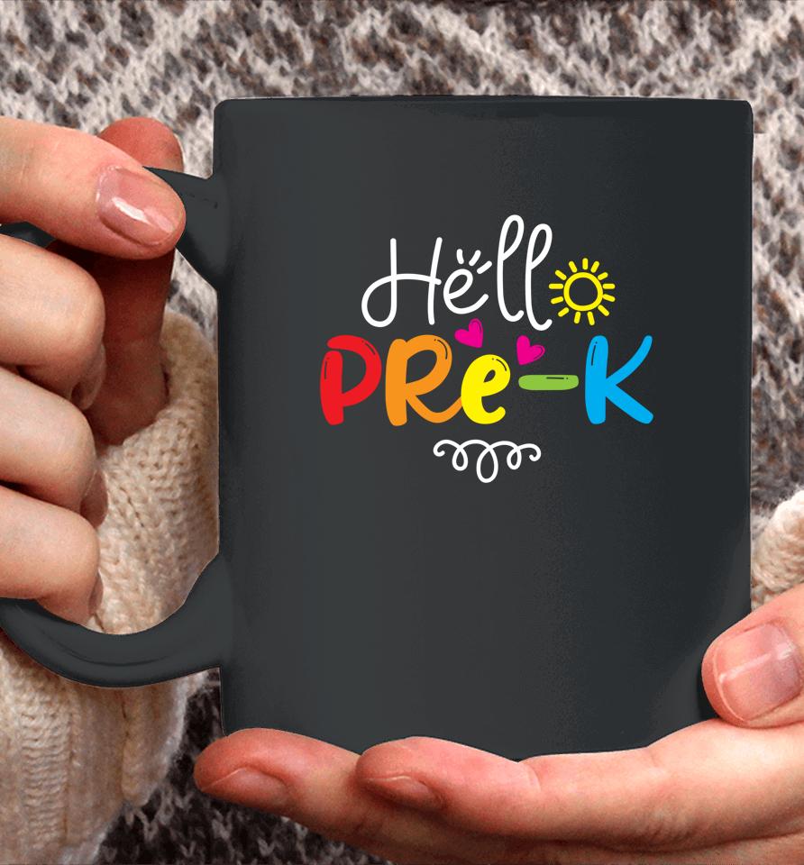 Hello Pre-K Shirt Fun Back To School Teacher Student Gift Coffee Mug