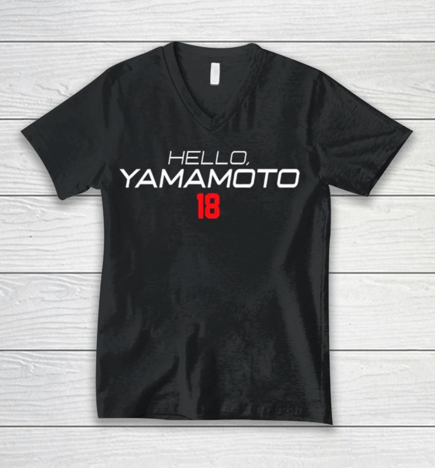 Hello Yamamoto Los Angeles Dodgers Baseball Unisex V-Neck T-Shirt