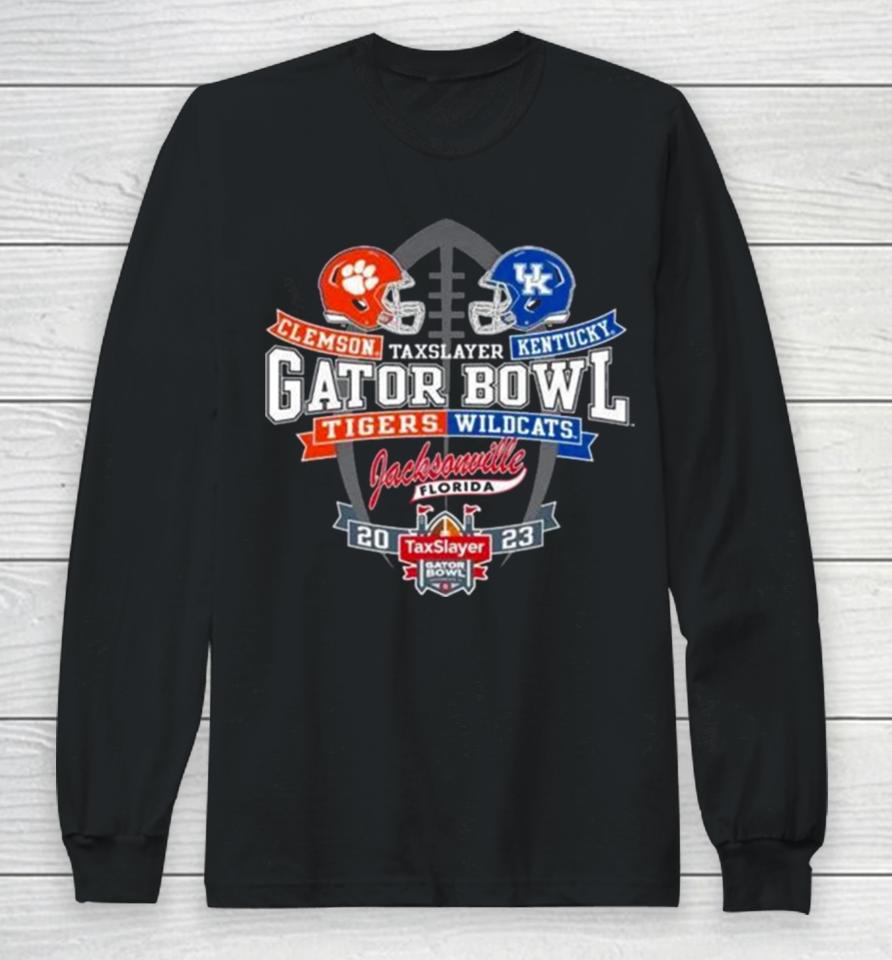 Helmet Clemson Tigers Vs Kentucky Wildcats Taxslayer Gator Bowl Jacksonville 2023 Long Sleeve T-Shirt