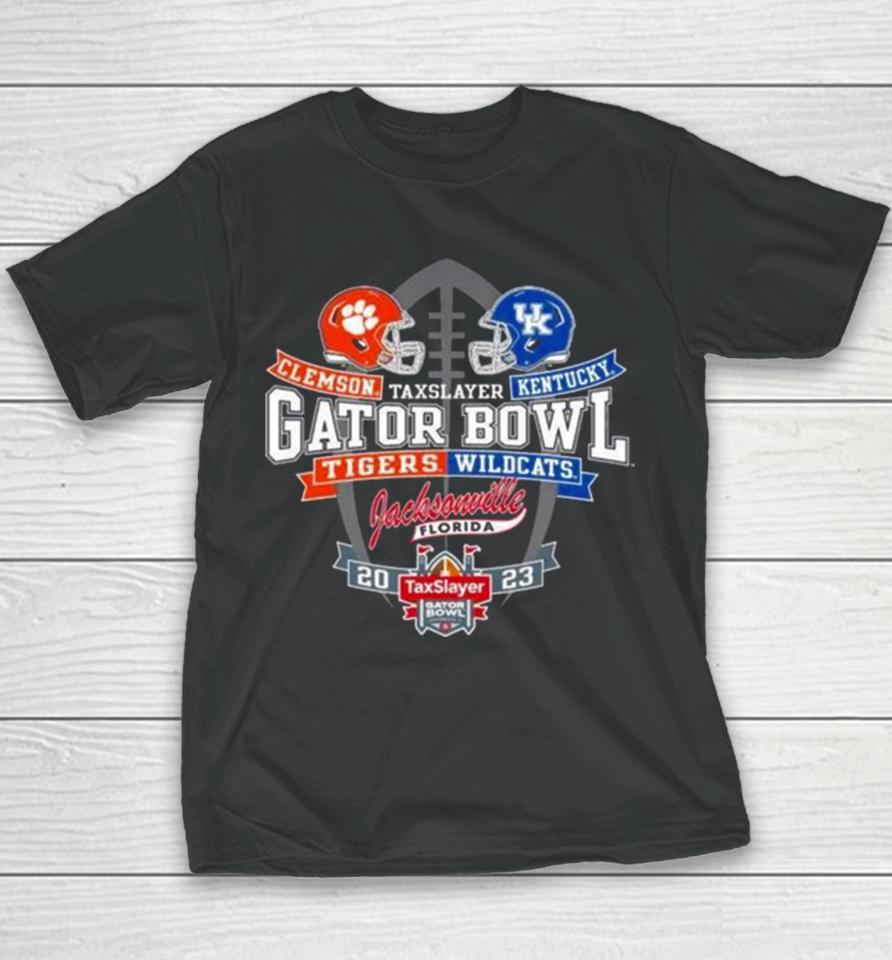 Helmet Clemson Tigers Vs Kentucky Wildcats Taxslayer Gator Bowl Jacksonville 2023 Youth T-Shirt