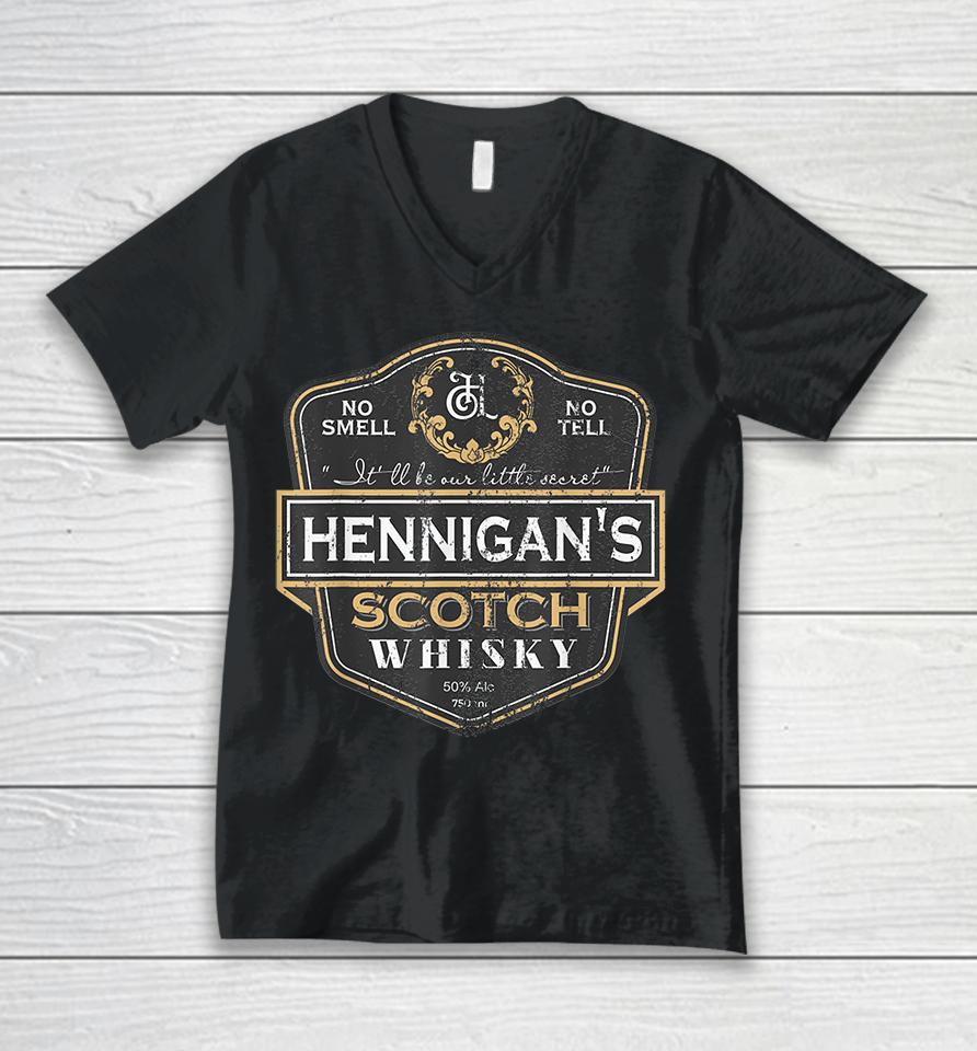 Hennigan's Scotch Whiskey Vintage Unisex V-Neck T-Shirt