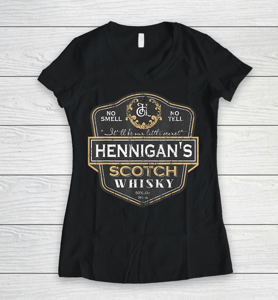 Hennigan's Scotch Whiskey Vintage Women V-Neck T-Shirt